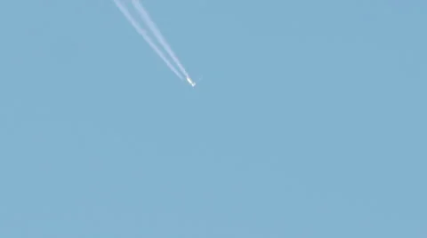 Plane and jet trail Stock Footage 42871153