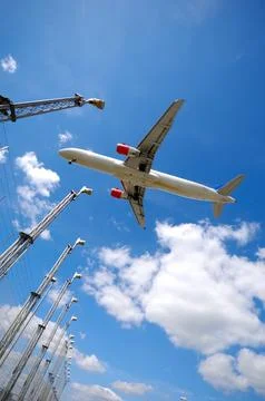 Plane and lights Stock Photos