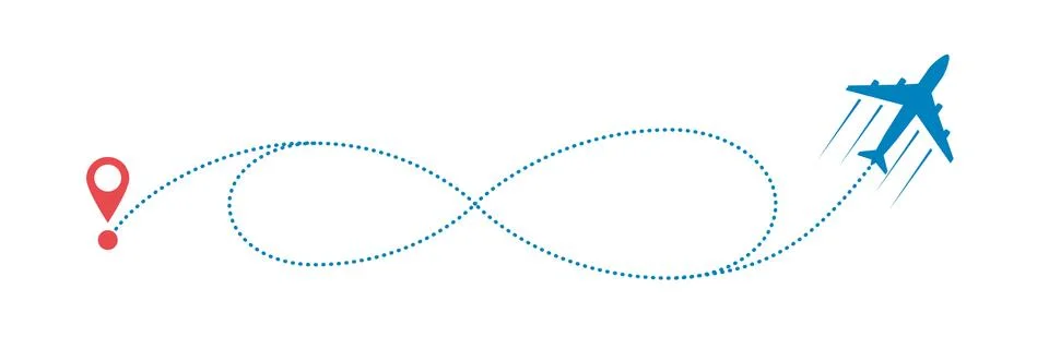 Plane and path Illustrazione stock