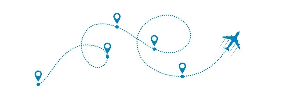 Plane and path Illustrazione stock