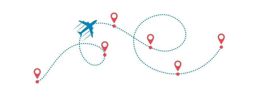 Plane and path Stock Illustration