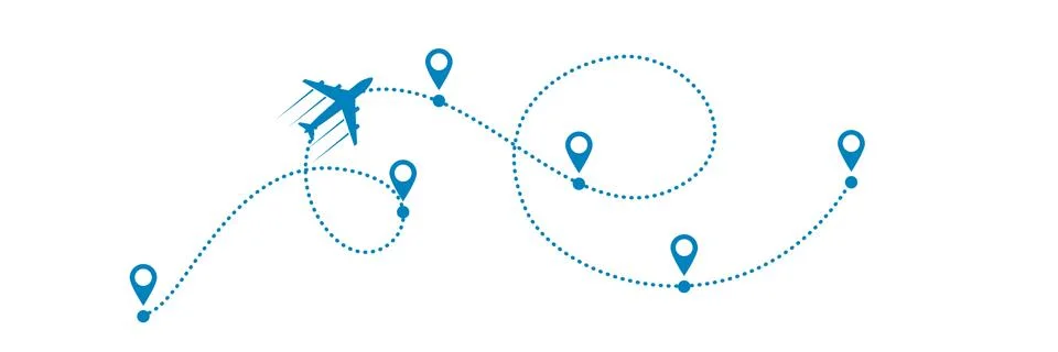 Plane and path Illustrazione stock