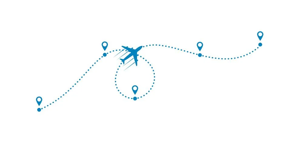 Plane and path Illustrazione stock