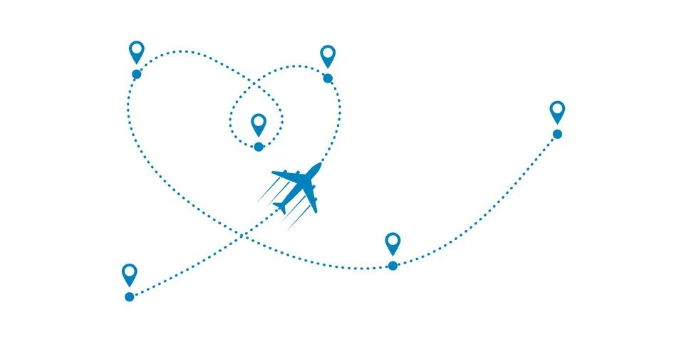 Plane and path Stock Illustration
