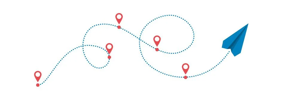 Plane and path Stock Illustration