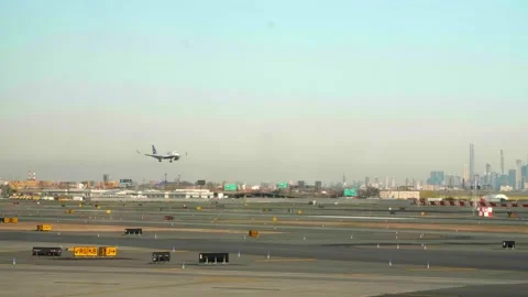 Plane approaching landing runway Stock Footage 144399984
