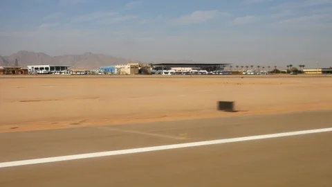 Plane arrives and moves fast on the landing strip - POV Stock Footage 115114437