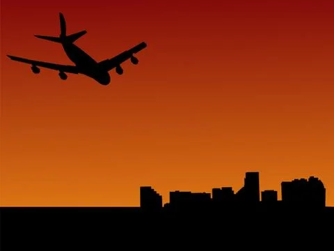 Plane arriving in baltimore Stock Illustration