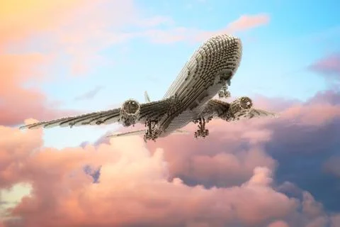 The plane on a background of clouds Stock Illustration