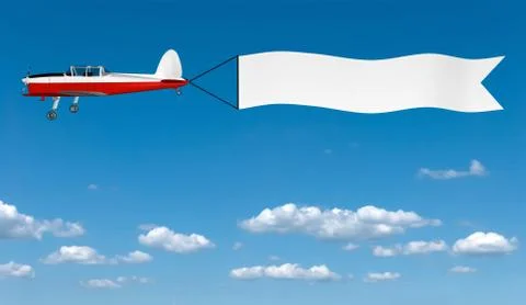 Plane with Banner Stock Illustration