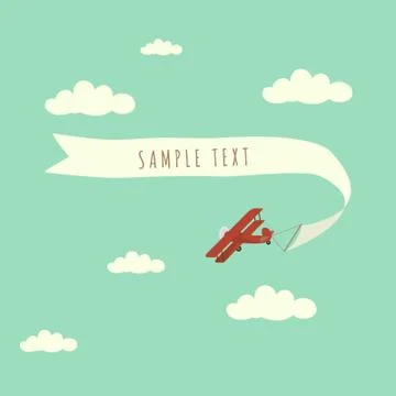 Plane with banner Stock Illustration