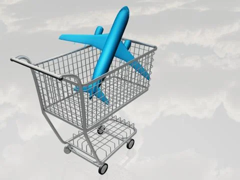 Plane in the basket Stock Illustration