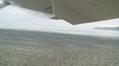 Plane beach take off Stock Footage 5502742