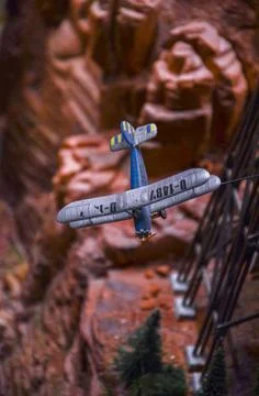 The plane between mountains landscape texture arid blue Stock Photos