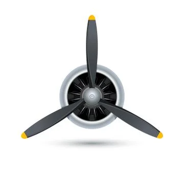 Plane blade propeller, vector airplane wood engine logo icon. Aircraft propeller Stock Illustration