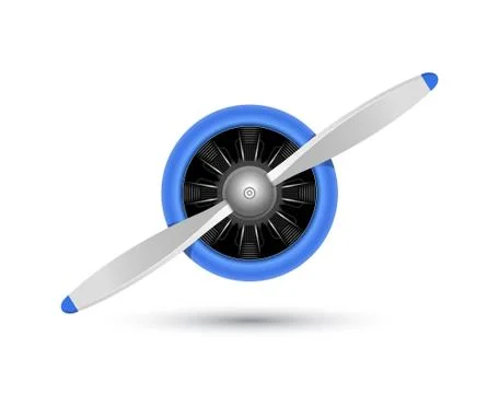 Plane blade propeller, vector airplane wood engine logo icon. Aircraft propeller Stock Illustration