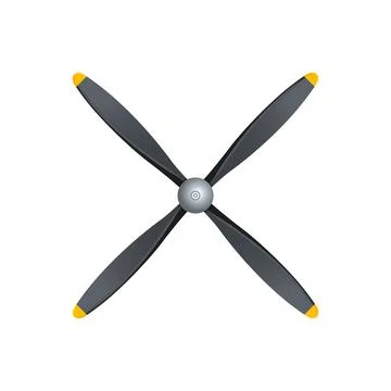 Plane blade propeller, vector airplane wood engine logo icon. Aircraft 4 Stock Illustration