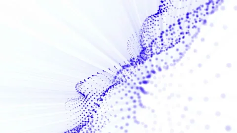 Plane of blue particles slowly oscillates against a white background. abstract a Stock Footage 97215791