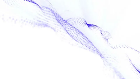 Plane of blue particles slowly oscillates against a white background. abstract a Stock Footage 97216116