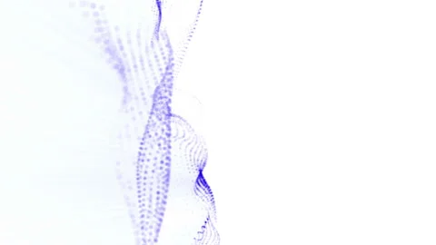 Plane of blue particles slowly oscillates against a white background. abstract a Stock Footage 97216264