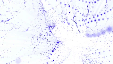 Plane of blue particles slowly oscillates against a white background. abstract a Stock Footage 97216390