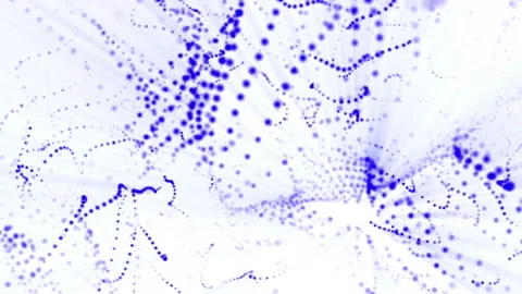 Plane of blue particles slowly oscillates against a white background. abstract a Stock Footage 97216486