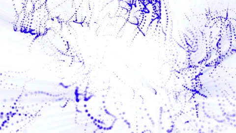 Plane of blue particles slowly oscillates against a white background. abstract a Stock Footage 97216629