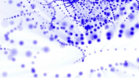 Plane of blue particles slowly oscillates against a white background. abstract a Stock Footage 97217076