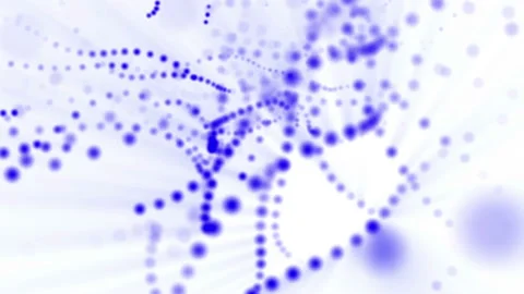 Plane of blue particles slowly oscillates against a white background. abstract a Stock Footage 97217281