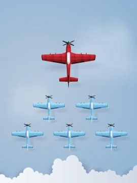 Plane on blue sky. Stock Illustration