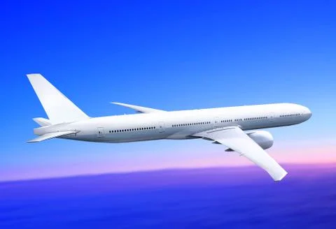 Plane in the blue sky Stock Photos