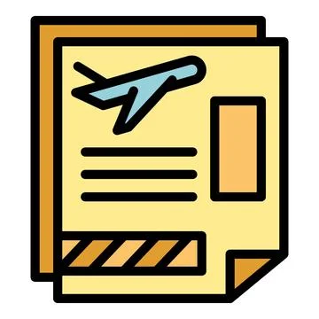 Plane boarding paper icon vector flat Stock-Illustration