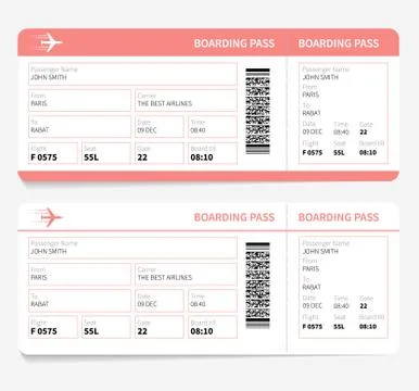 Plane boarding pass Stock Illustration