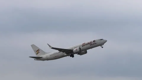 Plane Boeing 737 Batik Air take off Stock Footage 314962789