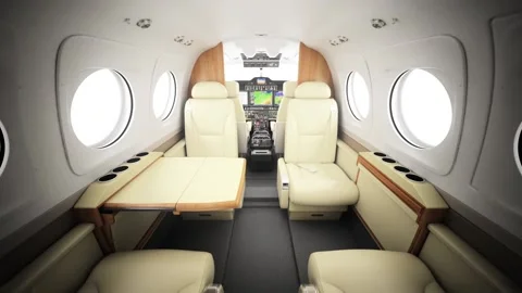 Plane cabin walkthrough Stock Footage 95864111