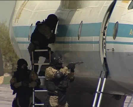 Plane CAPTURE by special troops Stock Footage 11039648