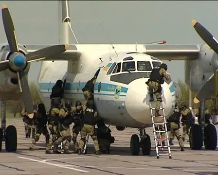 Plane CAPTURE by special troops Stock Footage 11039688