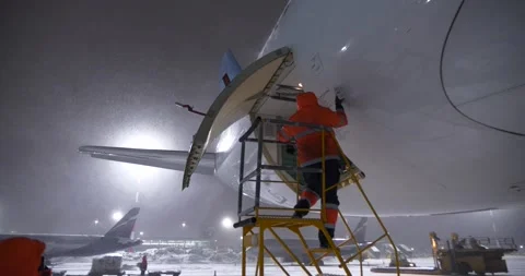 Plane cargo door open Stock Footage 148394047