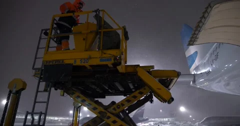 Plane cargo loader Stock Footage 148393948
