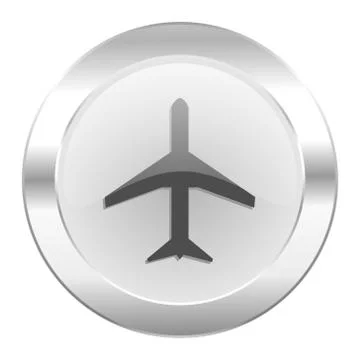 Plane chrome web icon isolated. Ilustración de archivo