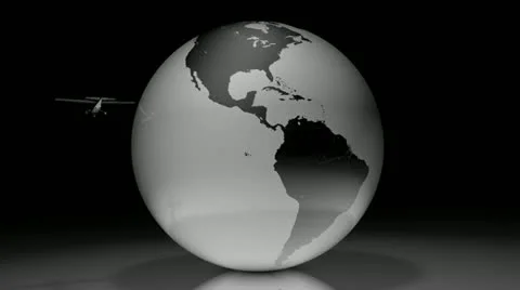 Plane circling the globe 動画素材 12291994