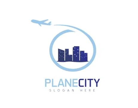 Plane city logo Stockillustratie