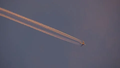 Plane in the clear sky. Stock Footage 142754772
