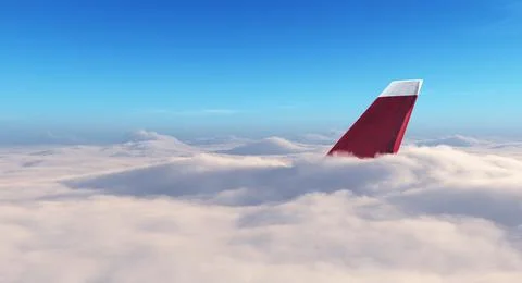 Plane in the clouds. Stock Illustration