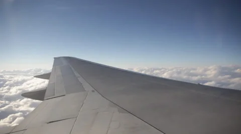 Plane in clouds wingview Stock Footage 39566096