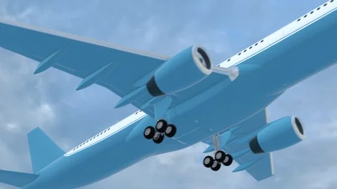 Plane in cloudy sky Stock Footage 95540691