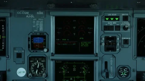 Plane cockpit controls Видео 77047600