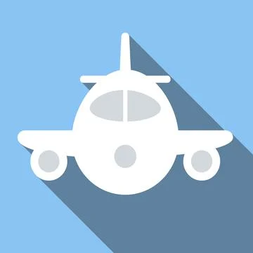 Plane colored flat icon Stock Illustration