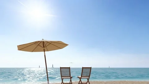 The plane comes in for landing while flying over the beach Stock Footage 277885230