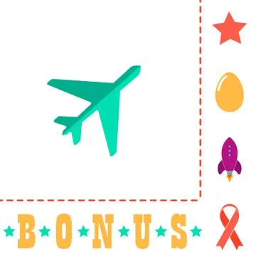 Plane computer symbol Illustrazione stock